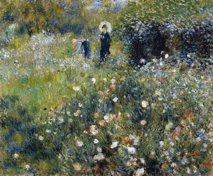 Pierre-Auguste Renoir Mujer con una sombrilla en un jardin